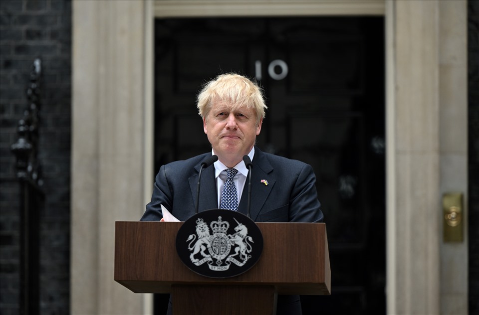 Thủ tướng Anh Boris Johnson từ chức ngày 7.7. Ảnh: AFP