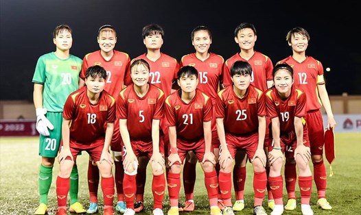 Đội tuyển nữ Việt Nam vừa giành chiến thắng 3-0 trước tuyển nữ Campuchia để xếp thứ 3 bảng B AFF Cup nữ 2022. Ảnh: VFF