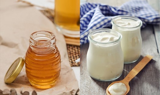 Sữa chua và mật ong giúp dưỡng ẩm, làm da mụn nặng hơn. Đồ họa: DOãn Hằng