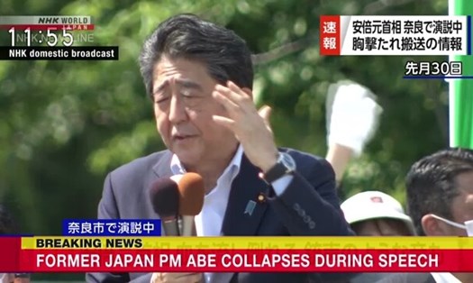 Cựu Thủ tướng Nhật Bản Abe Shinzo. Ảnh chụp màn hình