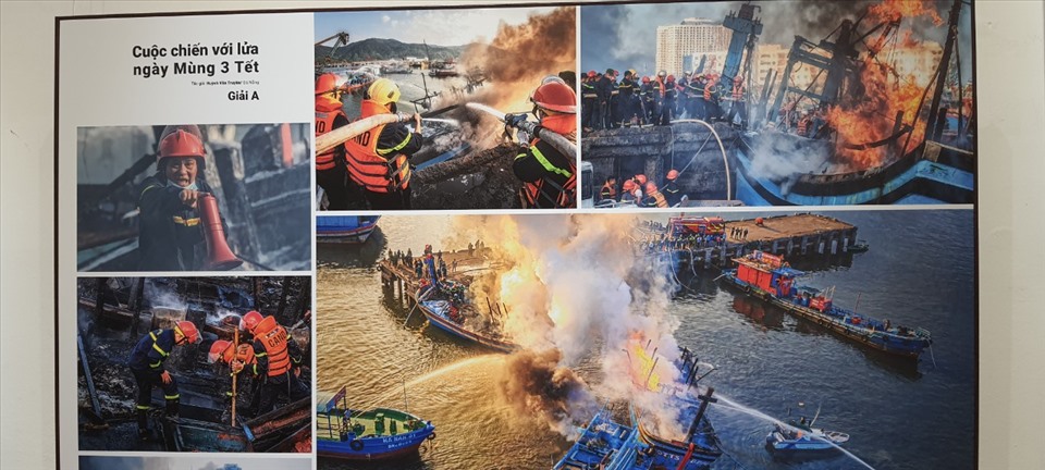 Tác phẩm đoạt giải A trong cuộc thi ảnh "Những chiến sĩ mang sứ mệnh bảo vệ cuộc sống bình yên". Ảnh chụp lại: V.D