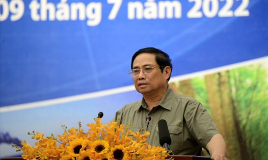 Thủ tướng Phạm Minh Chính phát biểu tại hội nghị.  Ảnh: Minh Quân