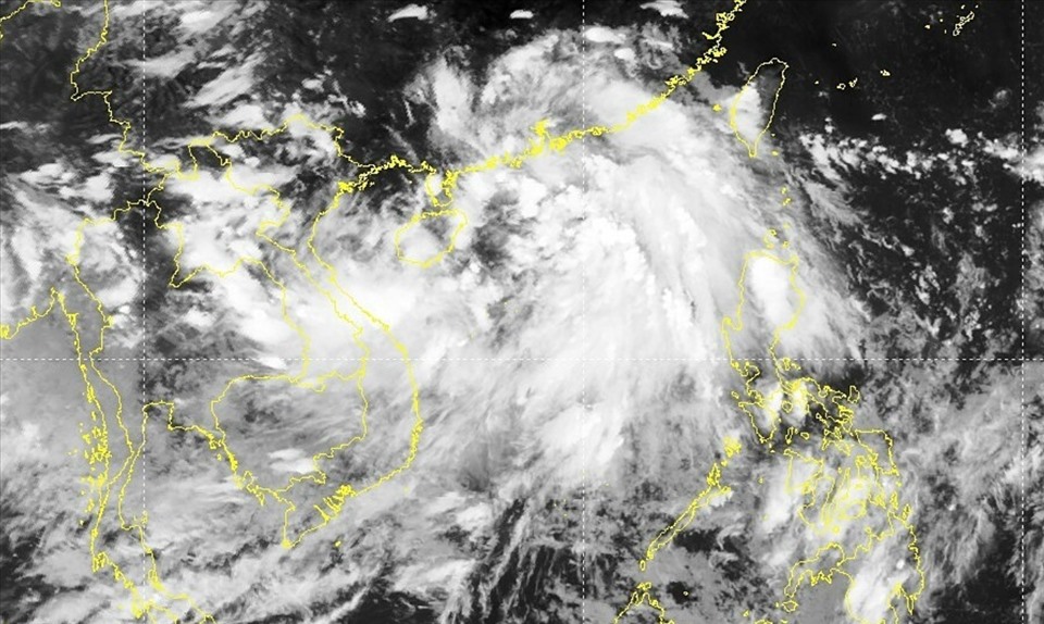 Ảnh vệ tinh bão Mulan ngày 9.8. Ảnh: Trung tâm Dự báo Khí tượng Thủy văn Quốc gia