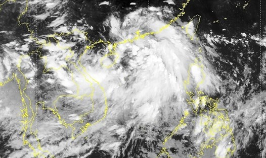 Ảnh vệ tinh bão Mulan ngày 9.8. Ảnh: Trung tâm Dự báo Khí tượng Thủy văn Quốc gia