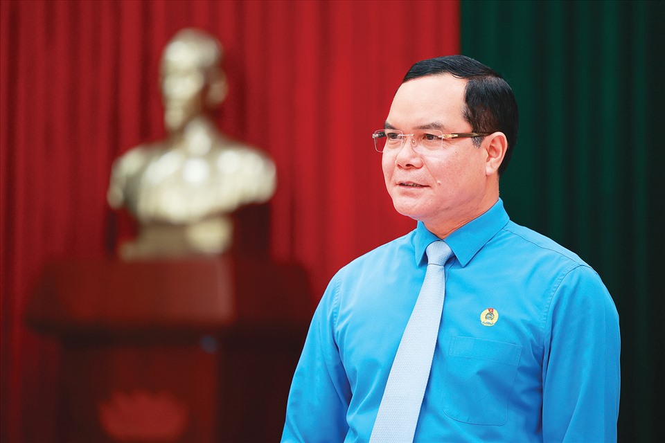 Đồng chí Nguyễn Đình Khang - Ủy viên Trung ương Đảng, Chủ tịch Tổng Liên đoàn Lao động Việt Nam. Ảnh: Hải Nguyễn