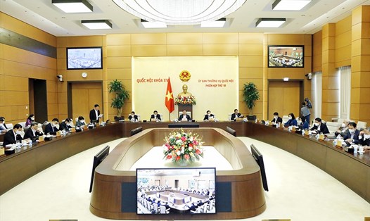 Ủy ban Thường vụ Quốc hội cho ý kiến về dự kiến chương trình hoạt động giám sát của Quốc hội, Ủy ban Thường vụ Quốc hội năm 2023 hồi tháng 4.2022. Ảnh: Chinhphu.vn
