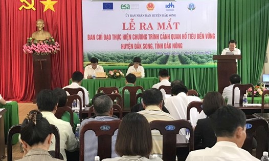 Huyện Đắk Song ra mắt Ban chỉ đạo Chương trình Cảnh quan hồ tiêu bền vững. Ảnh: Văn Tâm