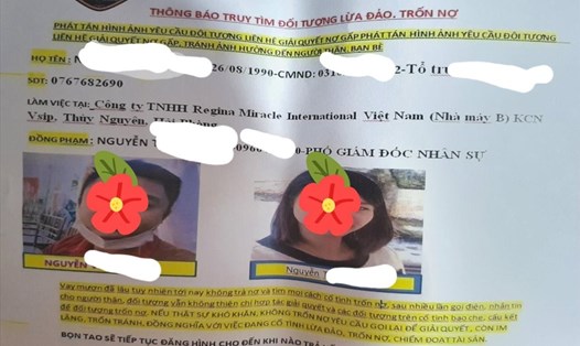 Hình ảnh cán bộ Công ty TNHH Regina Miracle International Việt Nam (KCN VSIP Hải Phòng) bị bôi nhọ trên mạng xã hội. Ảnh: Nhân vật cung cấp