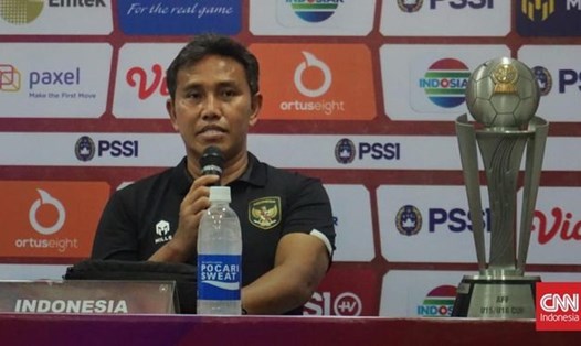 Huấn luyện viên Bima Sakti của U16 Indonesia tự tin sẽ cùng đội vô địch giải U16 Đông Nam Á 2022. Ảnh: CNN Indonesia