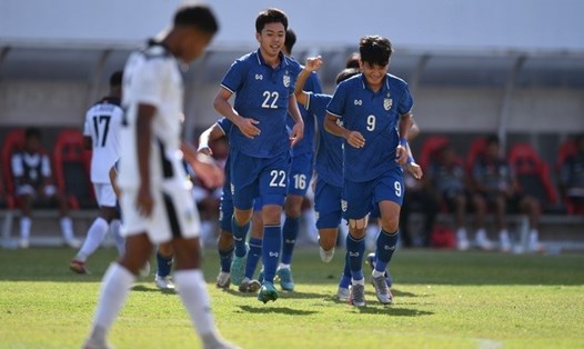 U16 Thái Lan chạm trán U16 Myanmar trong trận tranh hạng ba. Ảnh: FAT