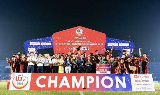 U19 Việt Nam lên ngôi vô địch U19 Quốc tế 2022 đầy cảm xúc. Ảnh: VFF.
