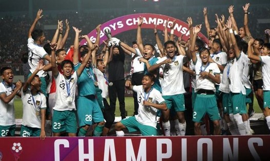 U16 Indonesia lần thứ 2 vô địch Giải U16 Đông Nam Á. Ảnh: PSSI