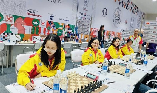 Đội tuyển cờ vua nữ Việt Nam tại giải vô địch Olympiad 2022. Ảnh: H.V
