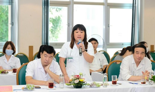 Bà Đoàn Thu Trà, Chủ tịch công đoàn BV Bạch Mai. Ảnh: Trần Minh