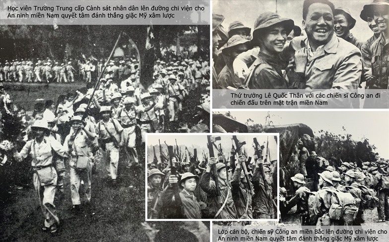 Ảnh tư liệu về lực lượng Công an nhân dân chi viện quân cho miền Nam (Ảnh: BCA)
