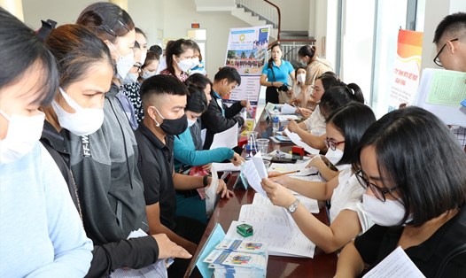 Hiện toàn tỉnh Ninh Bình có 136 doanh nghiệp đang có nhu cầu tuyển dụng gần 27.000 lao động. Ảnh: NT