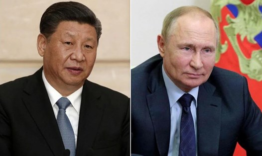 Chủ tịch Trung Quốc Tập Cận Bình và Tổng thống Nga Vladimir Putin. Ảnh chụp màn hình