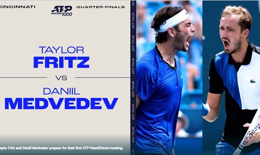 Taylor Fritz và Daniil Medvedev sẽ đối đầu ở tứ kết Cincinnati Open 2022 vào lúc 00h00 ngày 20.8 (giờ Việt Nam). Ảnh: ATP