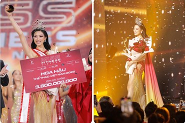 Hoa hậu Đoàn Thu Thủy đăng quang tại "Hoa hậu Thể Thao Việt Nam 2022". Ảnh: NSCC