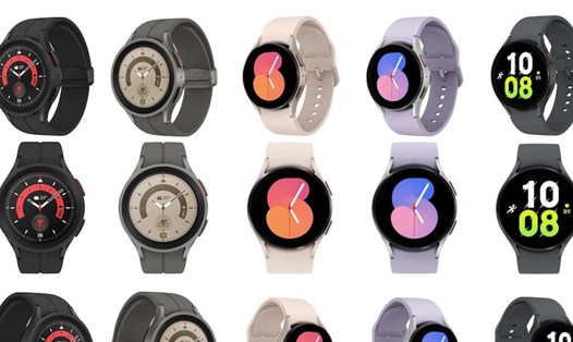 Samsung Galaxy Watch 5 và 5 Pro lộ diện 5 màu sắc với thiết kế ấn tượng. Ảnh chụp màn hình.