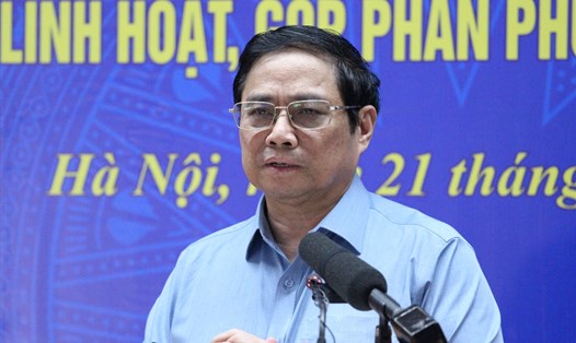 Thủ tướng Chính phủ Phạm Minh Chính phát biểu chỉ đạo tại hội nghị. Ảnh: Thùy Linh