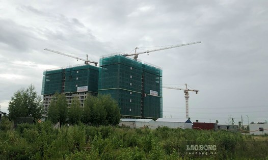Dự án nhà ở xã hội Evergreen Bắc Giang đang xây dựng. Ảnh: PV