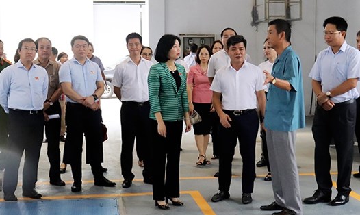 Đoàn kiểm tra khảo sát thực địa tại dự án Trạm bơm tiêu Yên Nghĩa, phường Yên Nghĩa