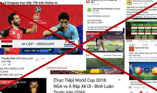 Hàng loạt website vi phạm bản quyền bóng đá tại Việt Nam. Ảnh: chụp màn hình.