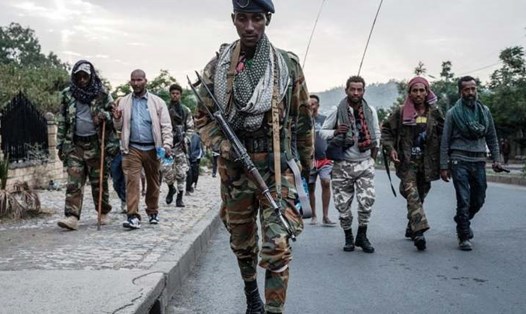 Chiến binh TPLF đến Mekele, thủ phủ vùng Tigray, Ethiopia, tháng 6.2021. Ảnh: AFP