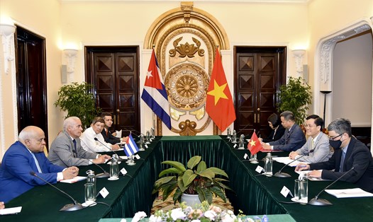 Phiên Tham khảo chính trị lần thứ VII Việt Nam - Cuba diễn ra ngày 29.8. Ảnh: Bộ Ngoại giao