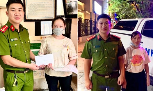 2 công dân được Công an quận Ba Đình giúp đỡ đưa về nhà. Ảnh CACC