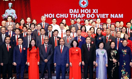 Chủ tịch nước Nguyễn Xuân Phúc và các đại biểu dự Đại hội. Ảnh: Thống Nhất