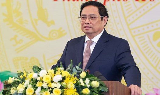 Thủ tướng Phạm Minh Chính phát biểu tại hội nghị.  Ảnh: VGP/Nhật Bắc