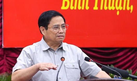 Thủ tướng Phạm Minh Chính phát biểu tại buổi làm việc. Ảnh: VGP