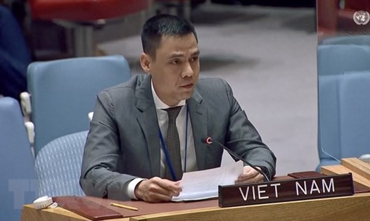 Đại sứ Đặng Hoàng Giang - Trưởng Phái đoàn thường trực Việt Nam tại Liên Hợp Quốc. Ảnh: TTXVN