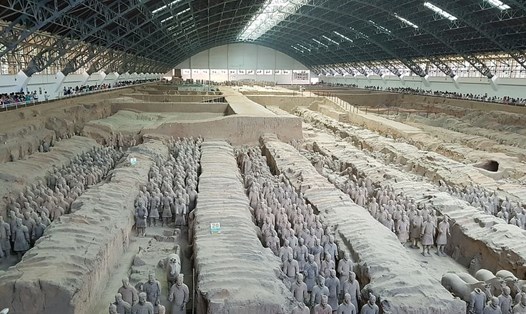 Đội quân đất nung trong lăng mộ Tần Thủy Hoàng. Ảnh: Wiki