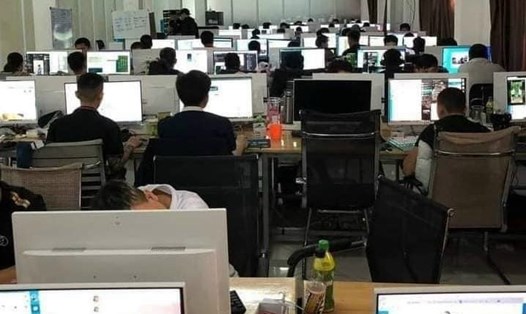 Nhiều nạn nhân người Việt bị lừa sang Campuchia để làm công việc ngồi máy tính chiêu dụ người đánh bạc. Ảnh: NDCC.