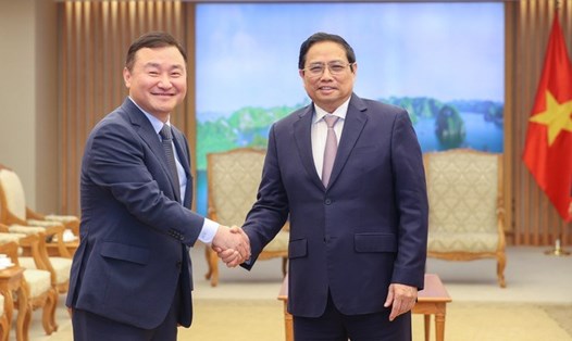Thủ tướng Phạm Minh Chính tiếp ông Roh Tae-Moon, Tổng Giám đốc Tập đoàn Samsung Điện tử. Ảnh VGP