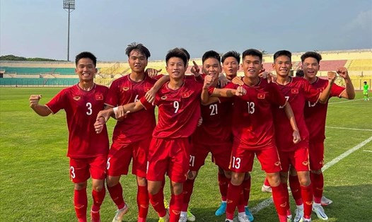 U16 Việt Nam chính thức giành vé vào bán kết giải vô địch U16 Đông Nam Á 2022. Ảnh: VFF