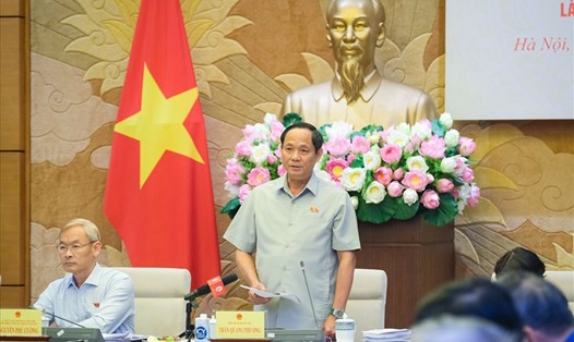 Phó Chủ tịch Quốc hội Trần Quang Phương, Trưởng Đoàn giám sát phát biểu kết luận buổi làm việc. Ảnh: QH