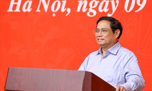 Thủ tướng Phạm Minh Chính phát biểu kết luận Hội nghị. Ảnh: Nhật Bắc