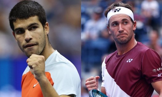 Carlos Alcaraz vs Casper Ruud đối đầu trong trận chung kết đơn nam US Open 2022. Ảnh: ATP.