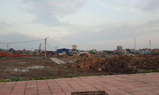 Dự án Khu nhà ở và dịch vụ công nhân Khu công nghiệp Gián Khẩu (huyện Gia Viễn, Ninh Bình) đang được triển khai xây dựng trên diện tích 40.000m2. Ảnh: NT