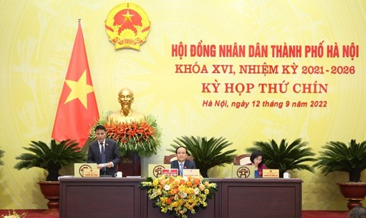 Kỳ họp thứ 9 HĐND thành phố Hà Nội khóa XVI thông qua các nghị quyết theo thẩm quyền. Ảnh: P.H
