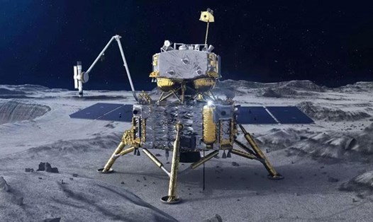 Tàu thăm dò Thường Nga 5 của Trung Quốc lấy mẫu từ Mặt trăng vào năm 2020. Ảnh: CGTN