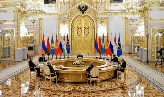 Lãnh đạo các nước thành viên CSTO họp tại Điện Kremlin, Mátxcơva, Nga tháng 5.2022. Ảnh: Alexander Nemenov