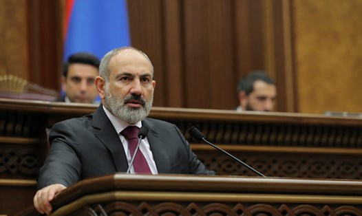 Thủ tướng Armenia Nikol Pashinyan phát biểu trước quốc hội nước này tại Yerevan ngày 13.9.2022. Ảnh: AFP