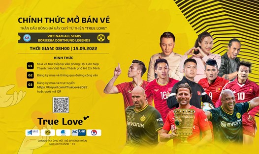 Ban tổ chức trận đấu đặc biệt giữa các ngôi sao Việt Nam như Đỗ Hùng Dũng, Quế Ngọc Hải... và đội huyền thoại Dortmund sẽ bắt đầu bán vé từ hôm nay 15.9. Ảnh: H.H