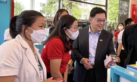 Phó Thủ tướng Singapore Heng Swee Keat đến thăm cửa hàng WIN tại chung cư New City, phường Bình Khánh, TP. Thủ Đức, TP. Hồ Chí Minh.