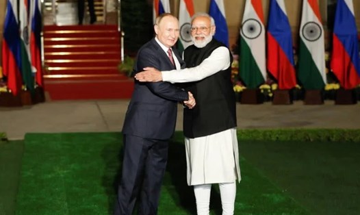 Thủ tướng Ấn Độ Narendra Modi và Tổng thống Nga Vladimir Putin. Ảnh chụp màn hình